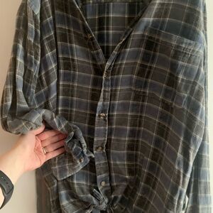 Men's Blue Plaid Shirt
